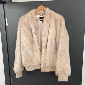 Banana republic faux fur bomber jacket